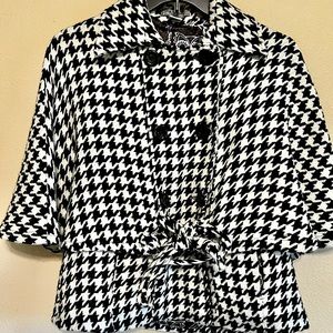 Steve madden hounds tooth three-quarter sleeves petticoat